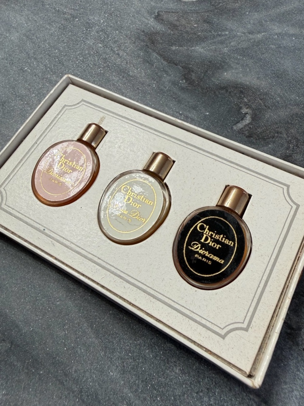 Vintage Christian Dior Mini Bottle Set Miss Dior Diorama Diorissimo - Picture 7 of 8